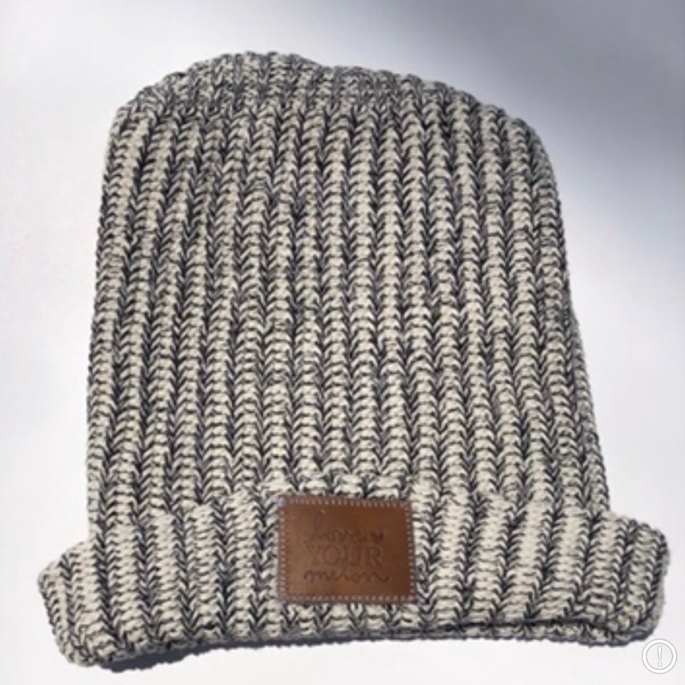 Love Your Melon Cuffed Style Beanie Cream/Black
